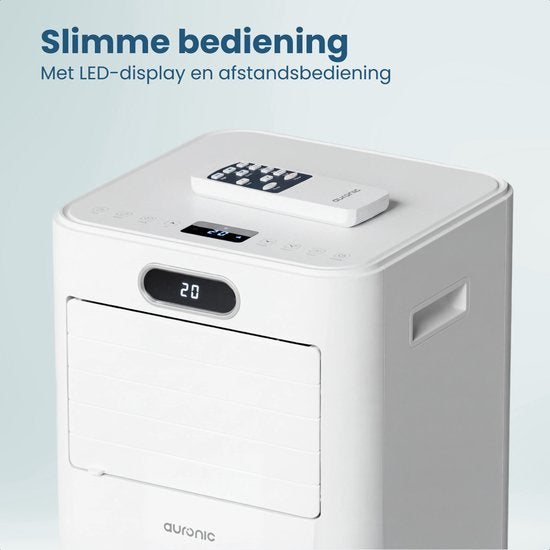 Auronic Mobiele Airco - 7.000 BTU - 3-in-1 - Airconditioning met 2 Raamafdichtingskits - Ventilator - Ontvochtiger - Tot 20m² - Wit